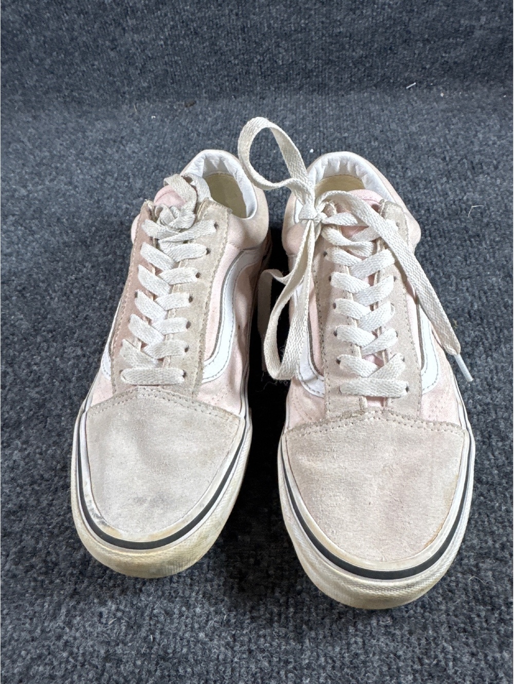 Vans Old Skool Womens Size 7.5 Pink White Suede Canvas Low Top Sneakers